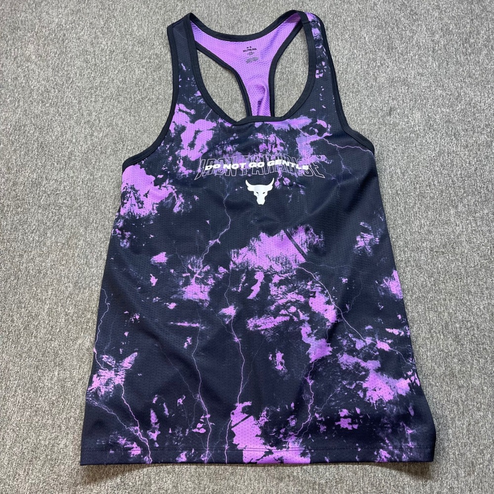 Under Armour Project Rock "DO NOT GO GENTLE" Print Mesh Tank Top XL 1373575-001